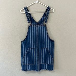 Sky And Sparrow Striped Denim Overall Skirt Size Large